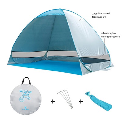 Outdoor Automatic Pop up Instant Portable Cabana Beach Tent