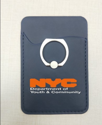 PU Leather Cell Phone Wallet with Ring Stander